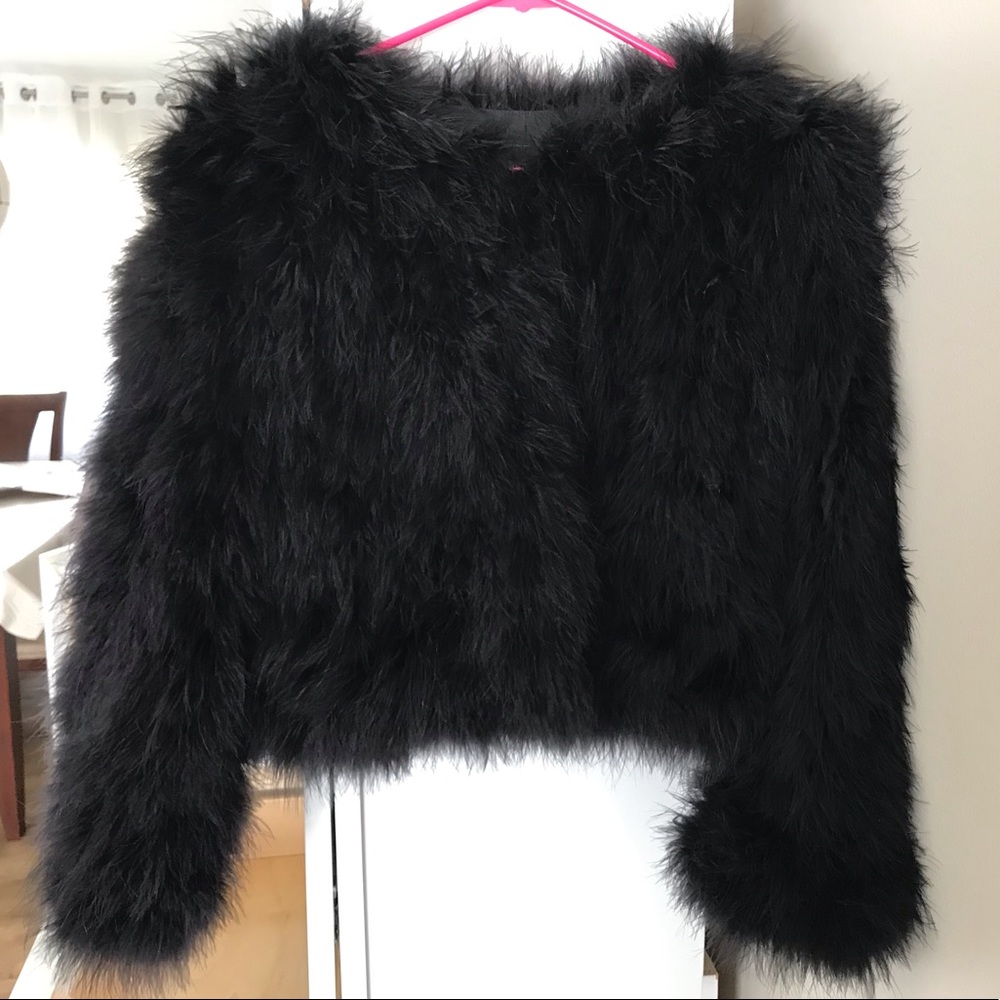 BCBG MAXAZRIA FAUX FUR MIDI COAT / JACKET